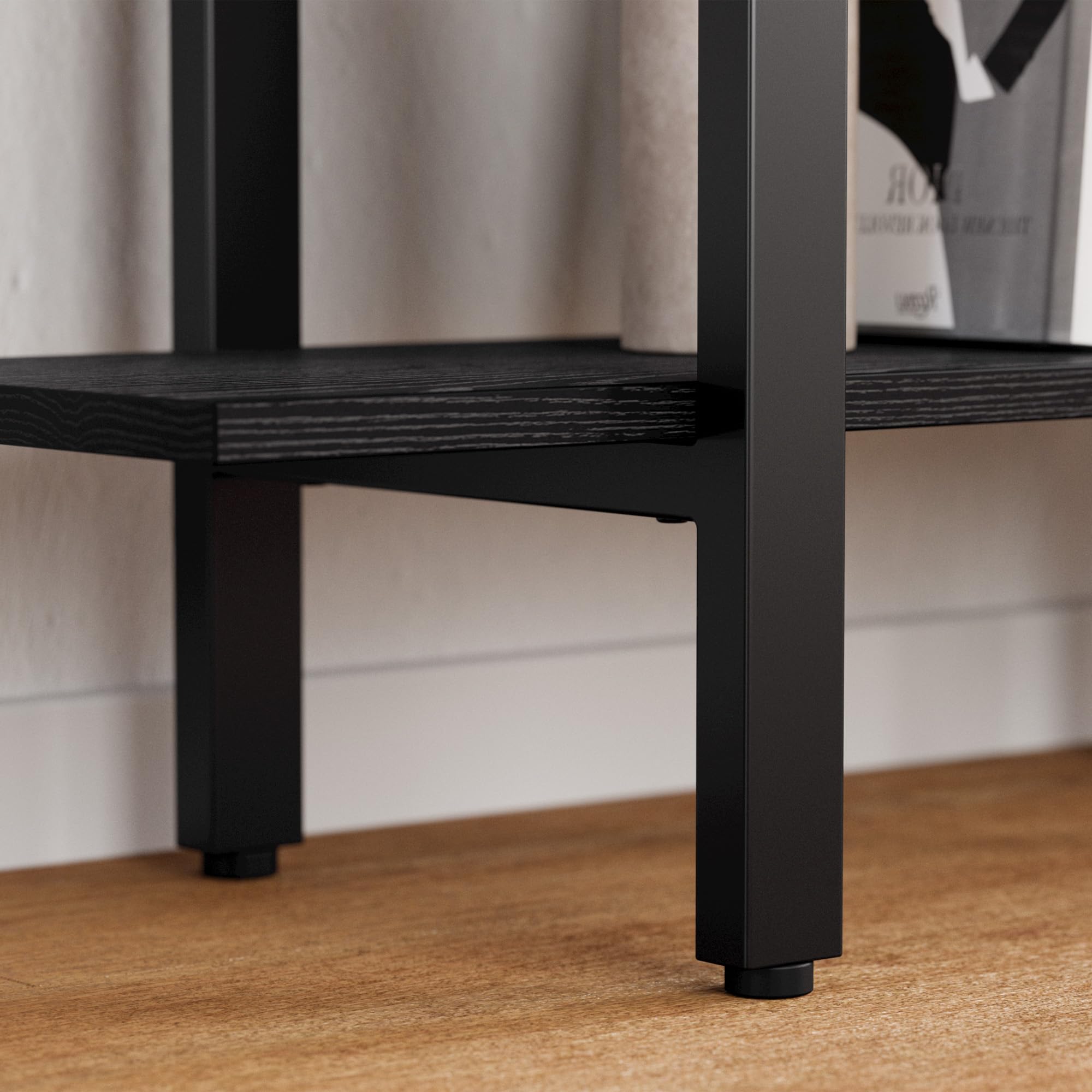 5-Tier Wide Open Bookcase with Metal Frame