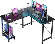 L-Shaped Gaming Desk, 50" Corner Desk with CPU Shelf