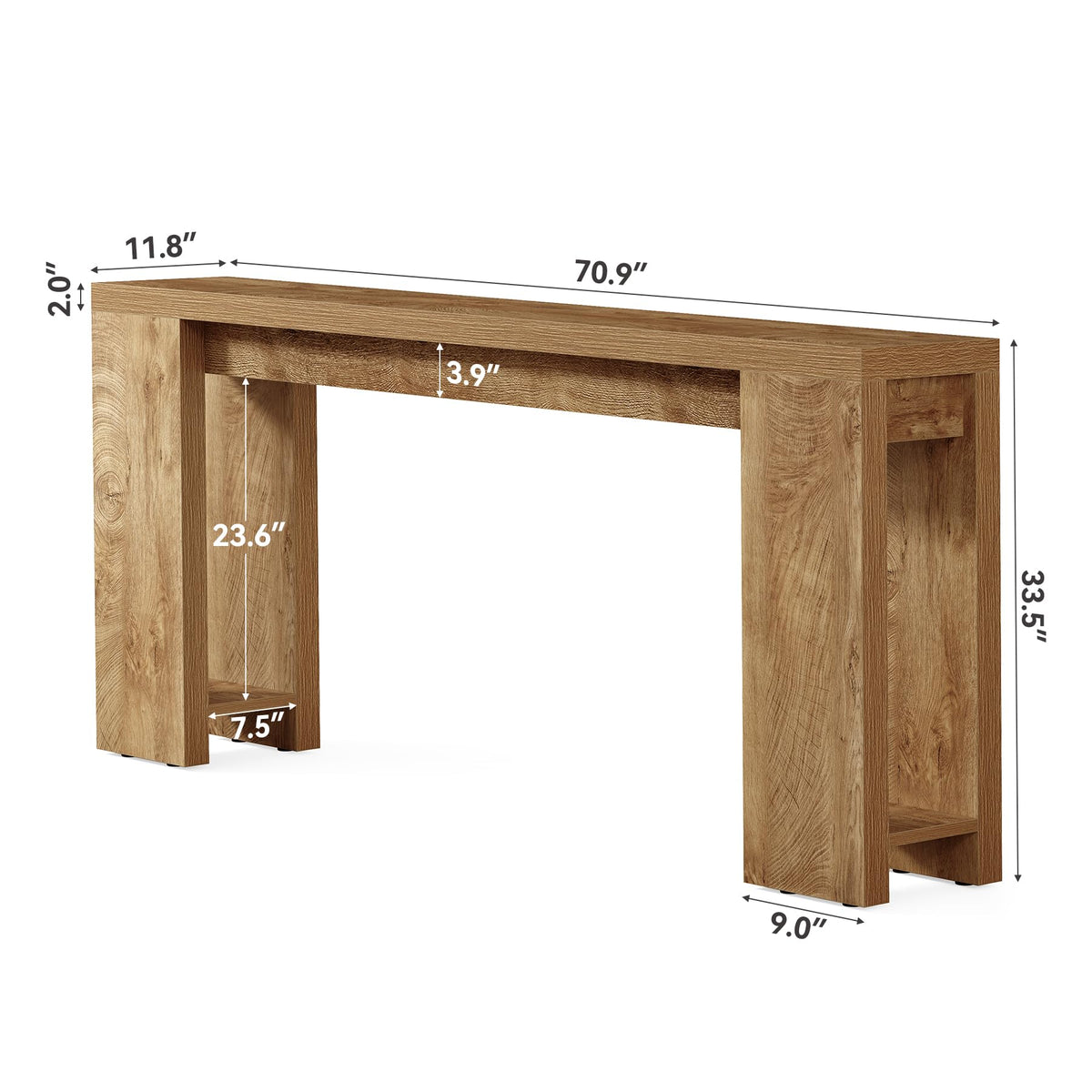 LITTLE TREE 70.9-Inch Console Table for Entryway, Hallway, and Living Room