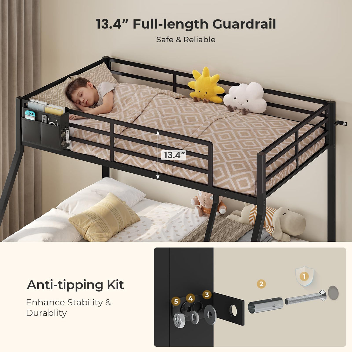 Twin Over Full Bunk Bed with Trundle