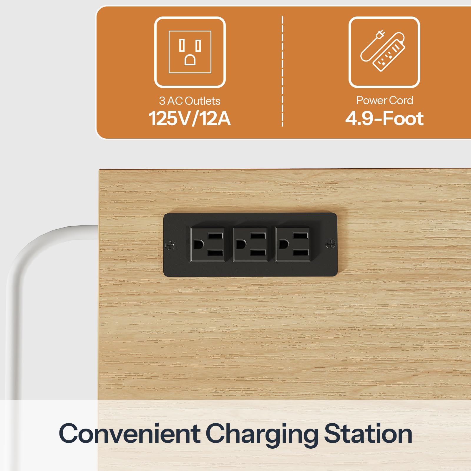Rolling Kitchen Island with Power Outlet
