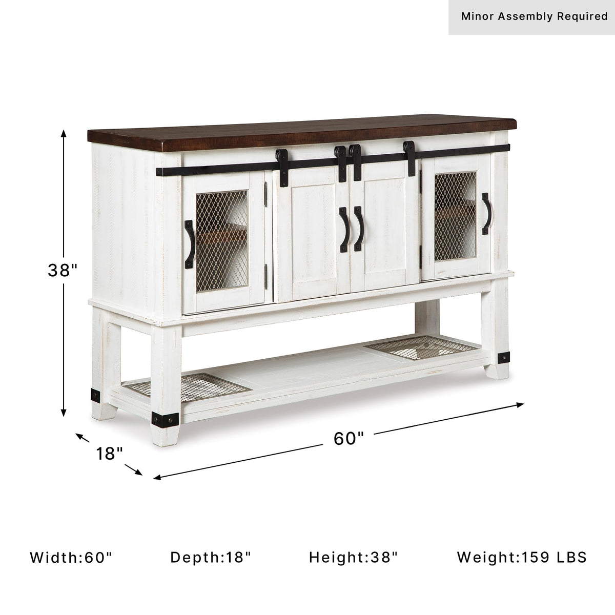 Signature Design by Ashley Valebeck Buffet Sideboard, Farmhouse Coffee Bar