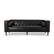 Tufted Faux Leather Sofa