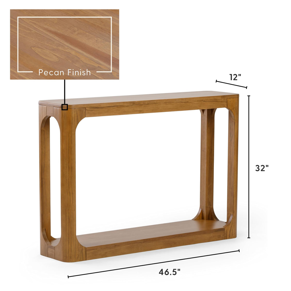 Solid Pine Console Table with Shelf