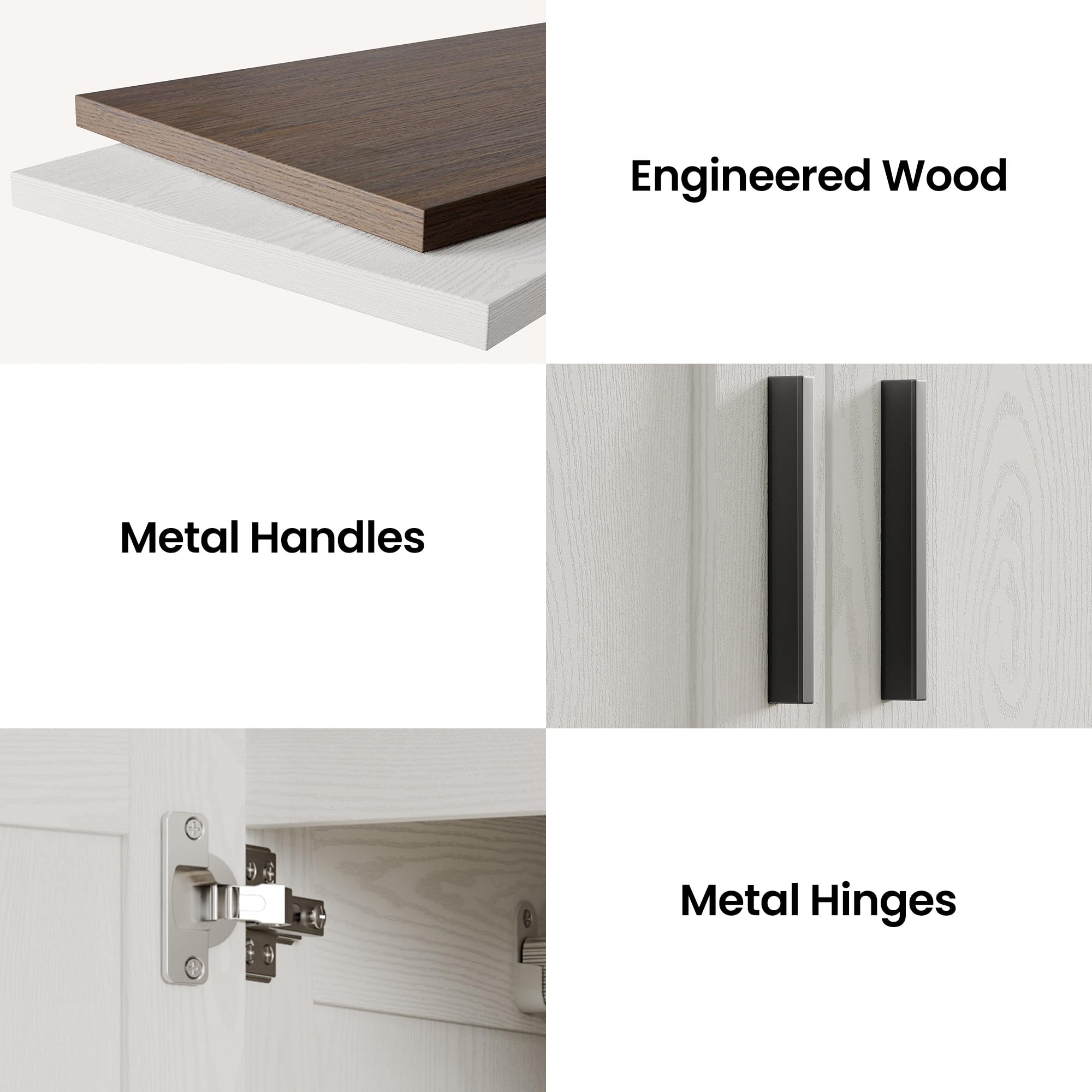 Freestanding Wardrobe Closet with Drawers & Shelves