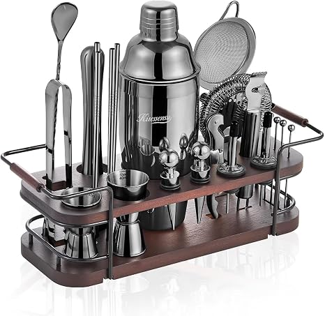 24-Piece Cocktail Shaker Set with Stand
