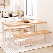 Farmhouse Dining Table Set with 2 Benches