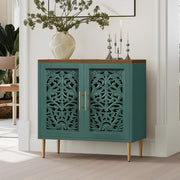 Carved Wood Accent Cabinet