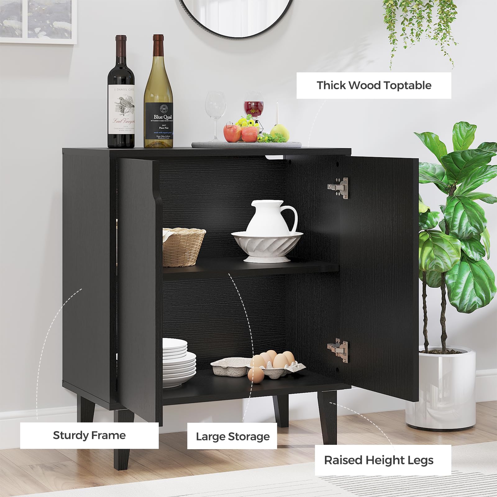 2-Door Storage Cabinet with Soft-Close Doors