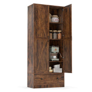72" Tall Farmhouse Kitchen Pantry Cabinet with Doors, Drawer & Adjustable Shelves