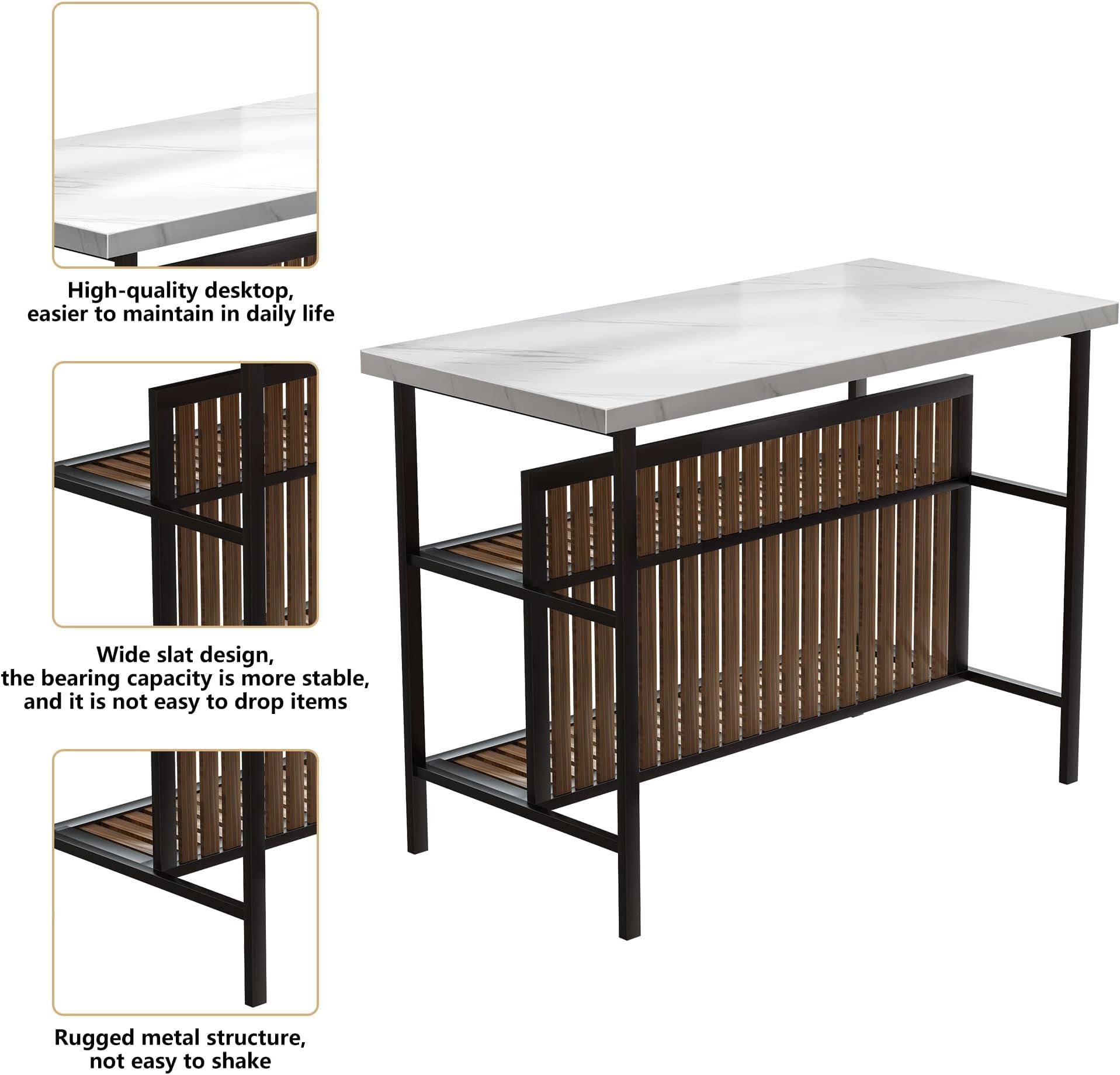 3-Piece Bar Table Set with 2 Stools