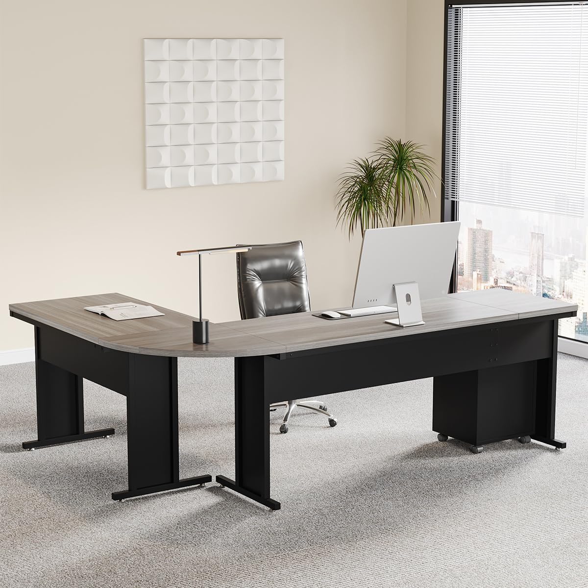 Reversible Industrial L-Shaped Desk