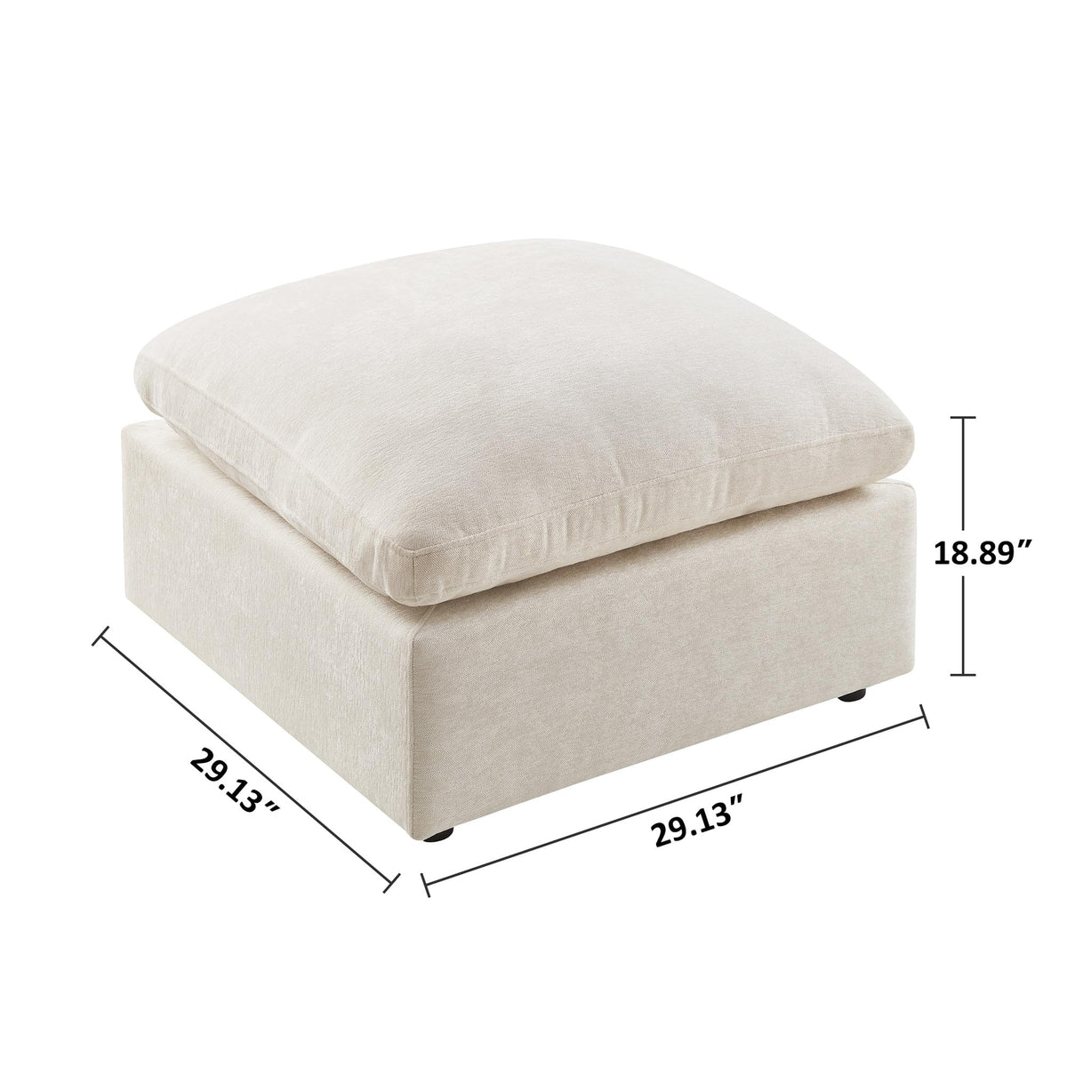 Chenille Modular Ottoman