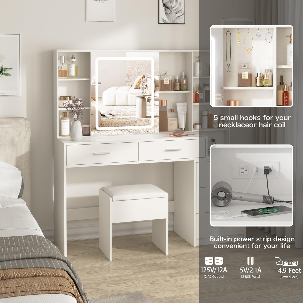 White LED Makeup Vanity