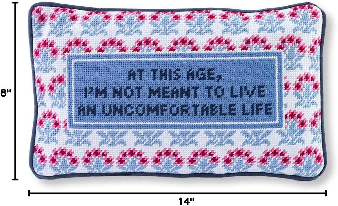 Needlepoint Decorative Throw Pillow 9"x15"
