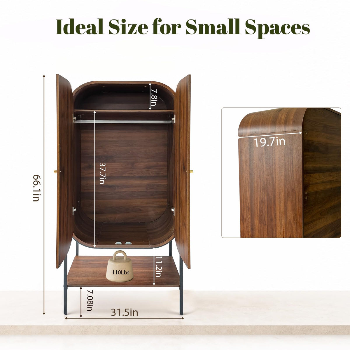 Arched Fluted Wardrobe