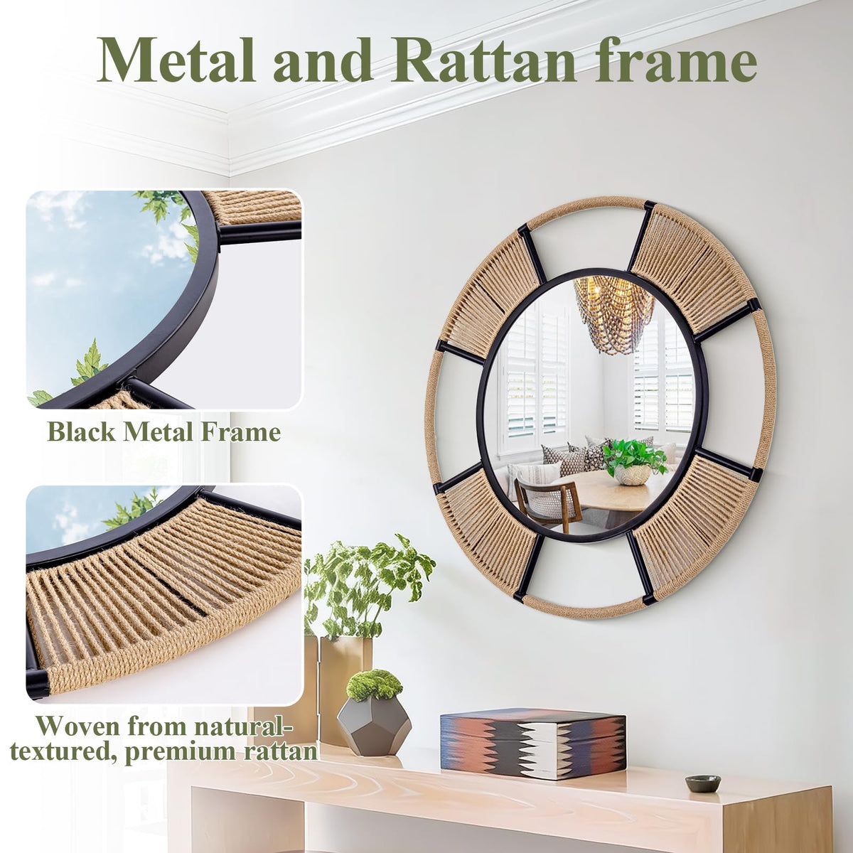 Jute Rope Round Wall Mirror