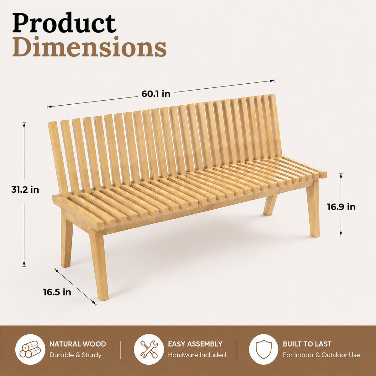 Convertible Solid Wood Bench