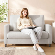 Teddy Fabric Loveseat Sofa with Pocket Spring Cushion