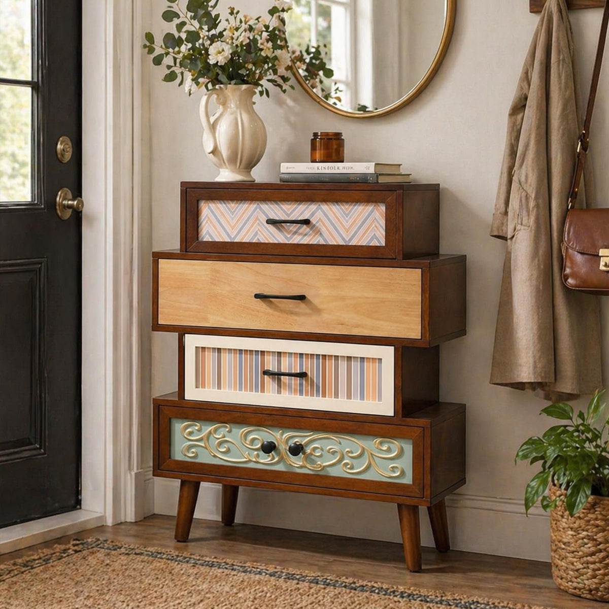 Boho Accent Cabinet with Drawers