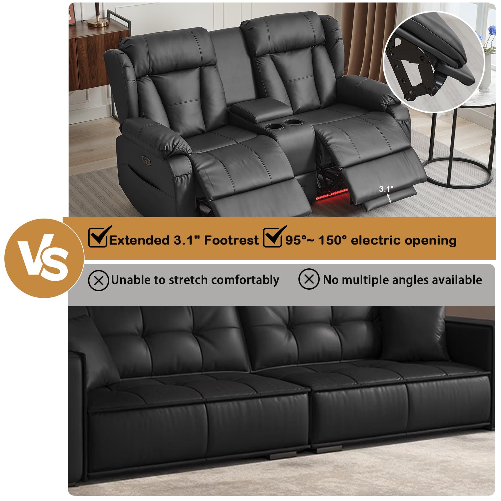 Power Reclining Loveseat with Console