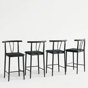 Counter Height Bar Stools with Curved Back & Footrest