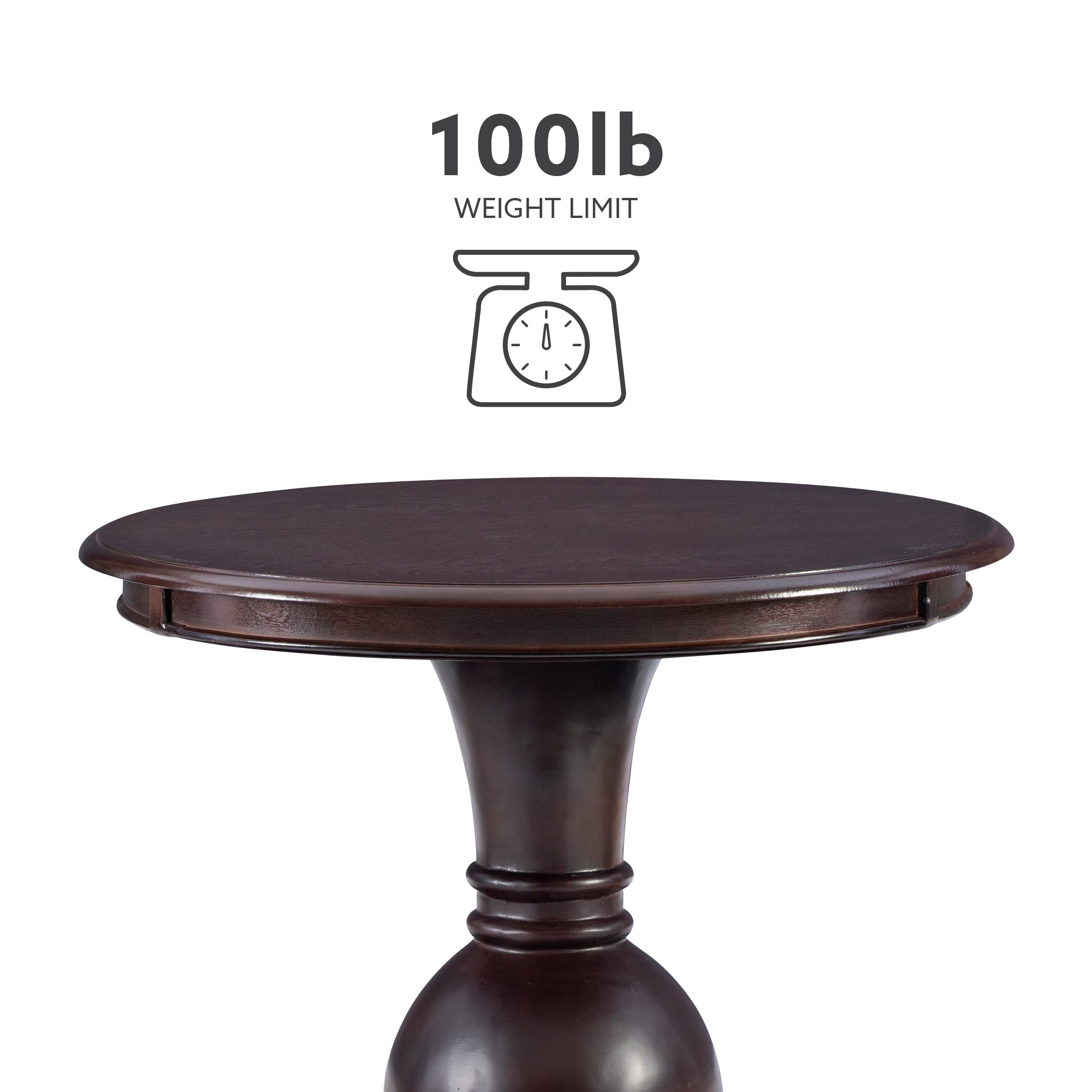Espresso Round Accent Table