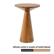 Round Wood Pedestal End Table