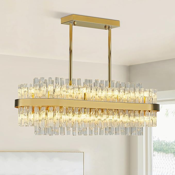 Gold Crystal Raindrop Chandelier