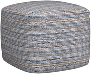 Cotton Knit Square Pouf Ottoman