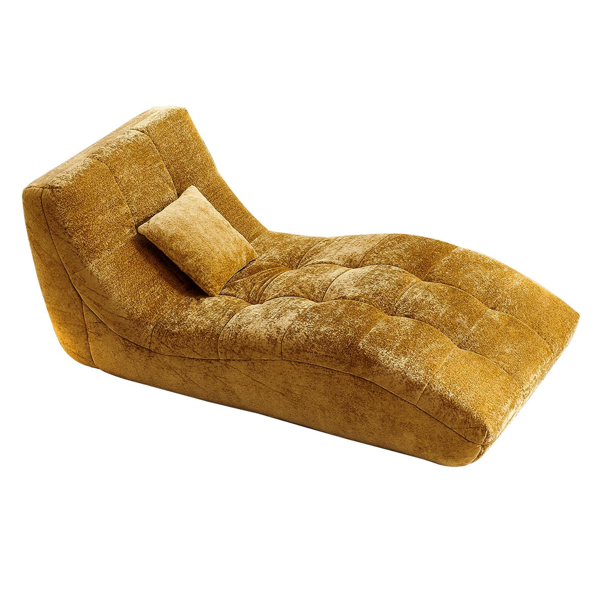 Yellow Tufted Chaise Lounge