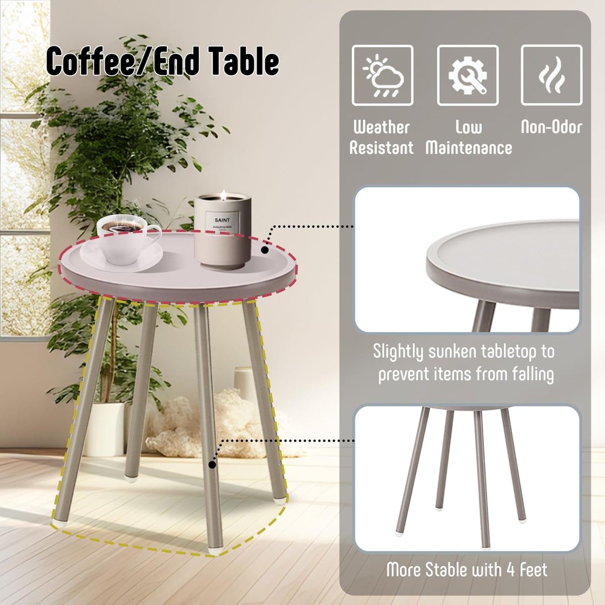 Grey Outdoor Bistro Set