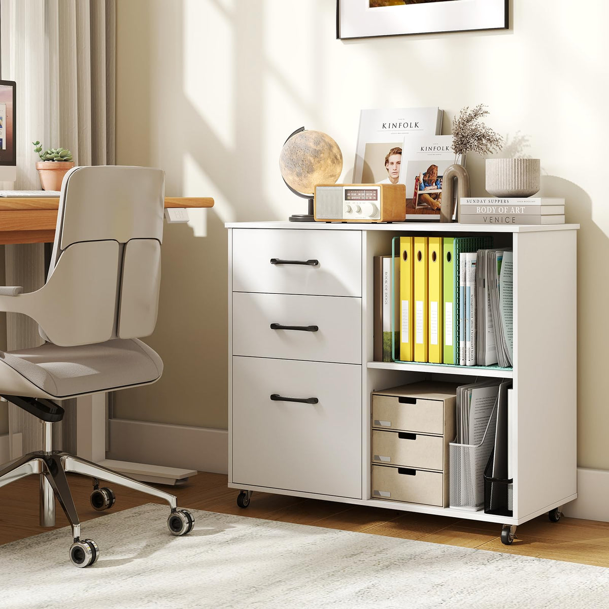 3-Drawer Mobile Filing Cabinet