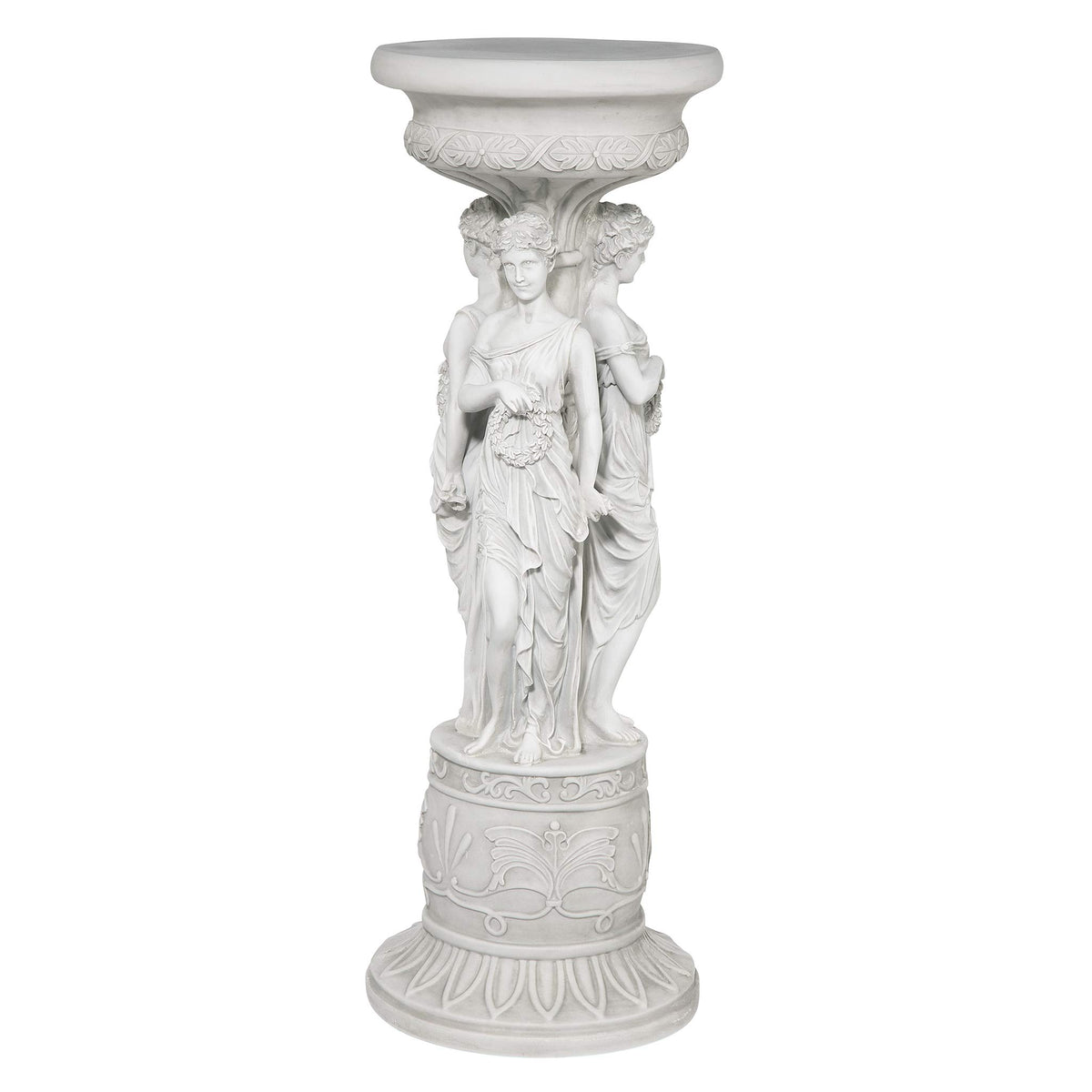 Design Toscano KY992 Chatsworth Manor Neoclassical Pedestal Column Plant Stand, Antique Stone