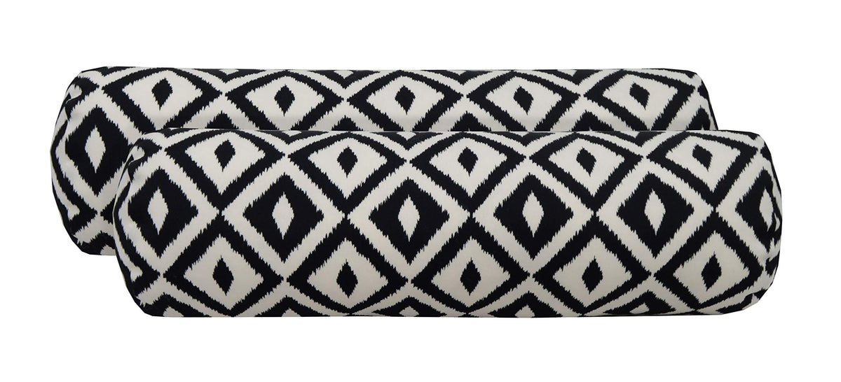 Geometric Outdoor Neck Roll Pillows, Set of 2