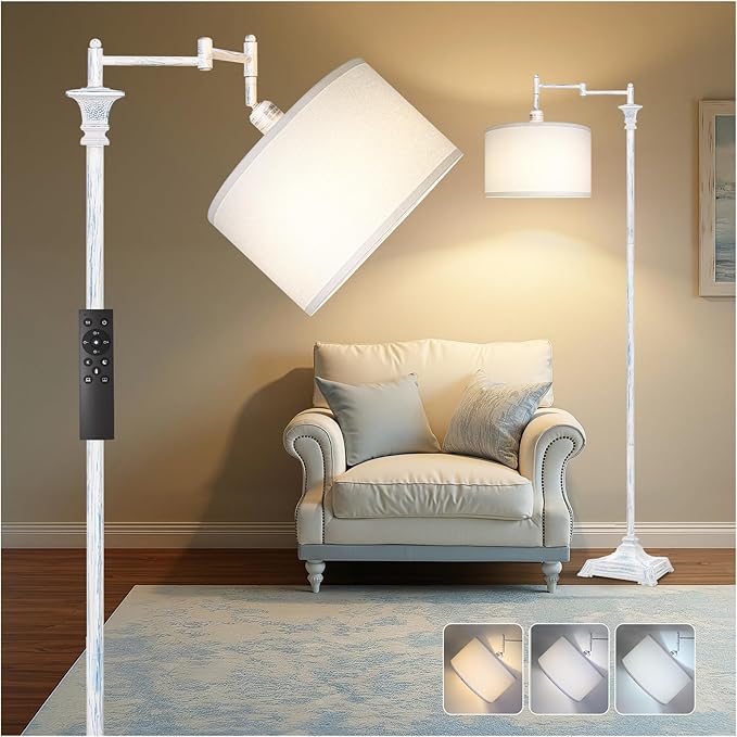 Vintage Dimmable Floor Lamp with Swing Arm