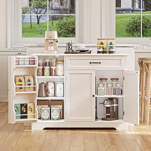Kitchen Coffee Bar Cabinet with Storage