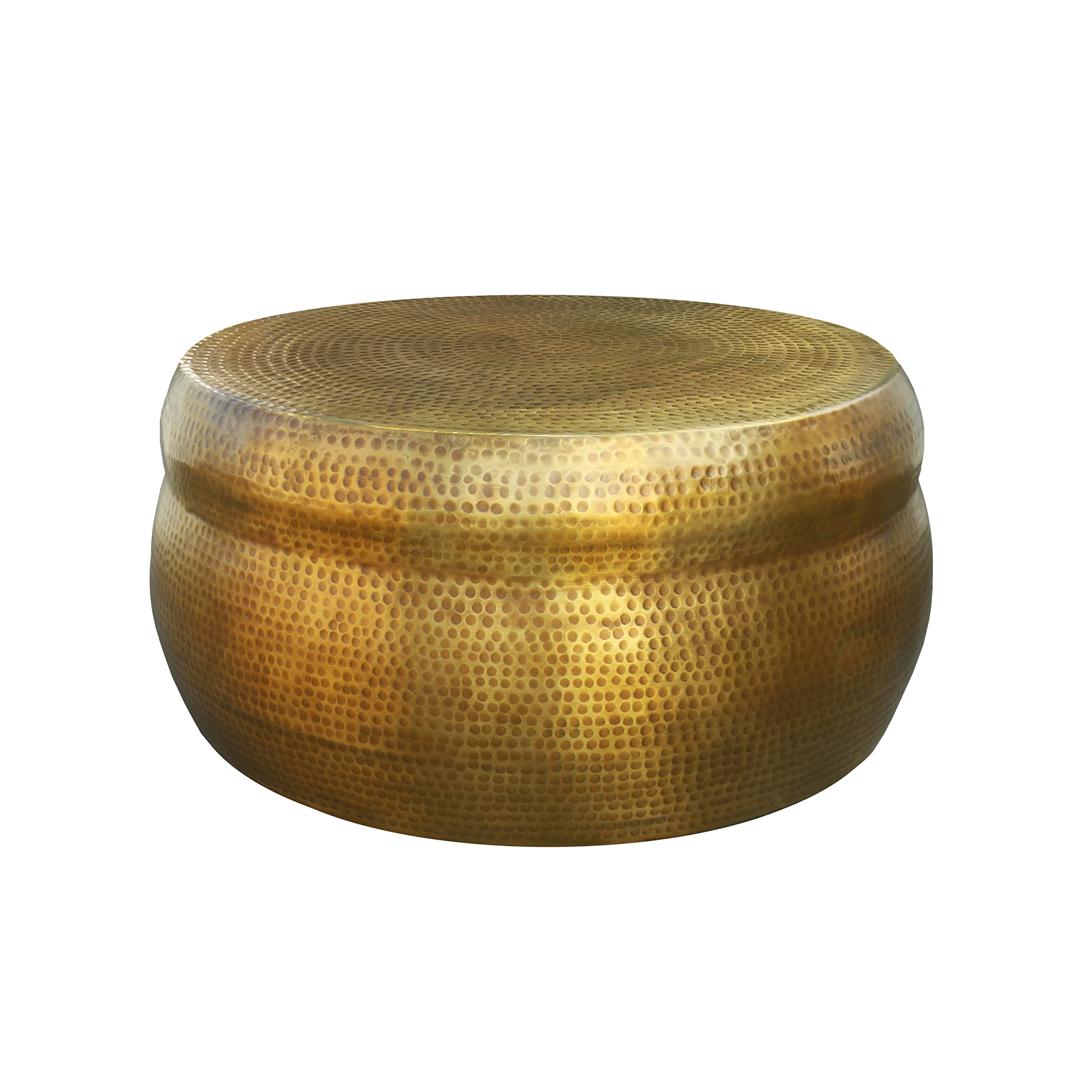 Round Antique Brass Coffee Table – 32 Inch