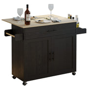 Rolling Kitchen Island with Drop Leaf
