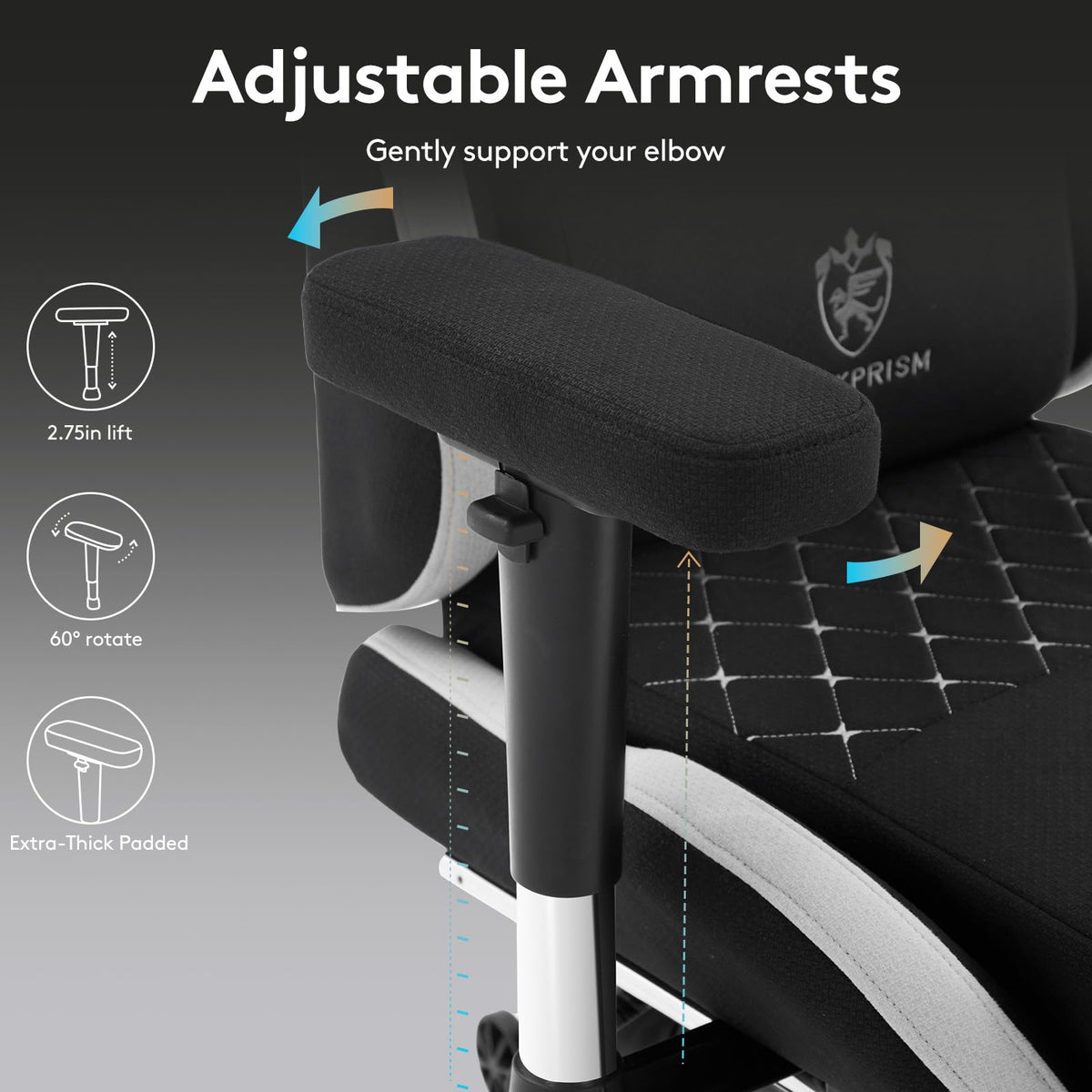 Morkprism Gaming Chair,Office Chair with Massage,Gel Pad,Black Grey