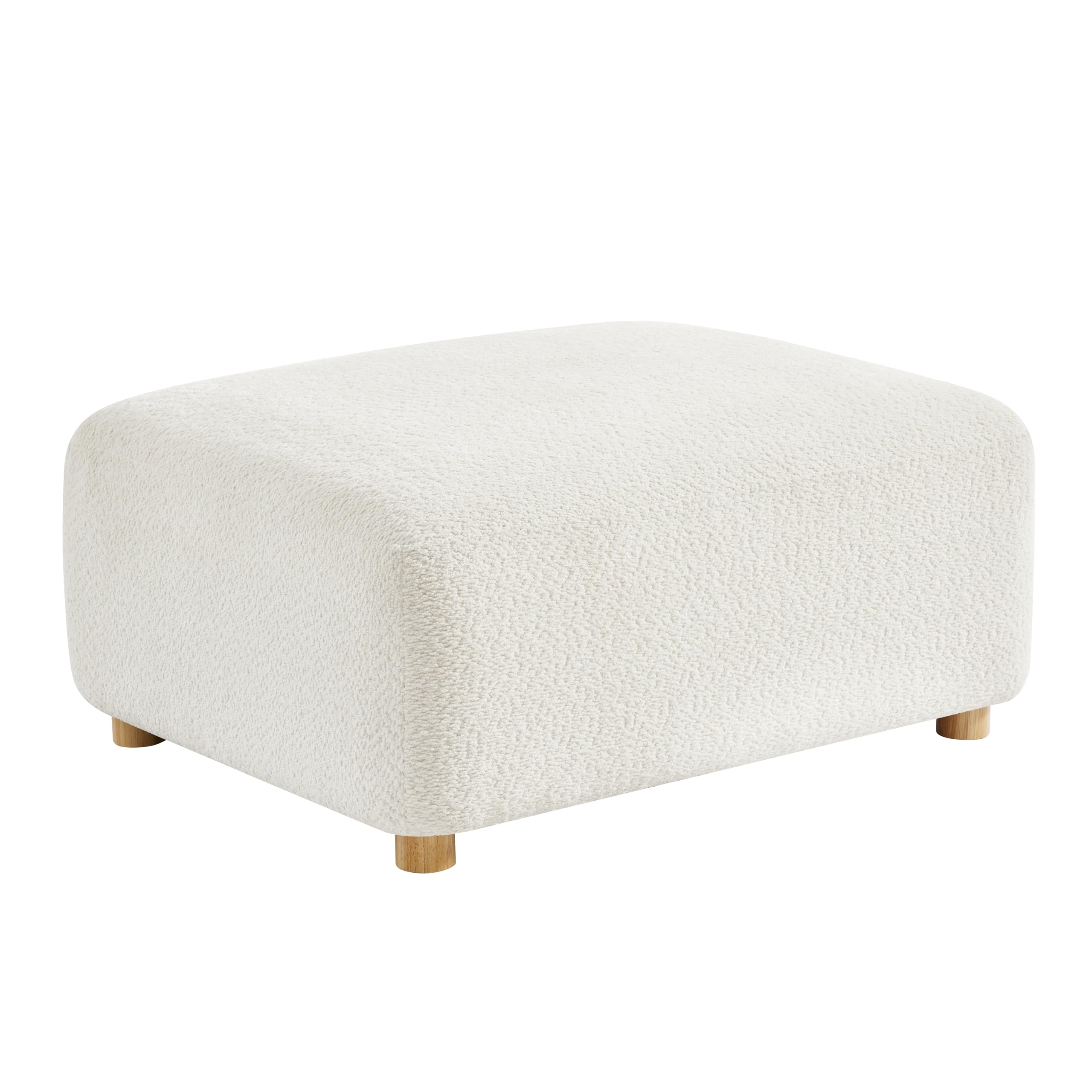 Curved Boucle Modular Ottoman