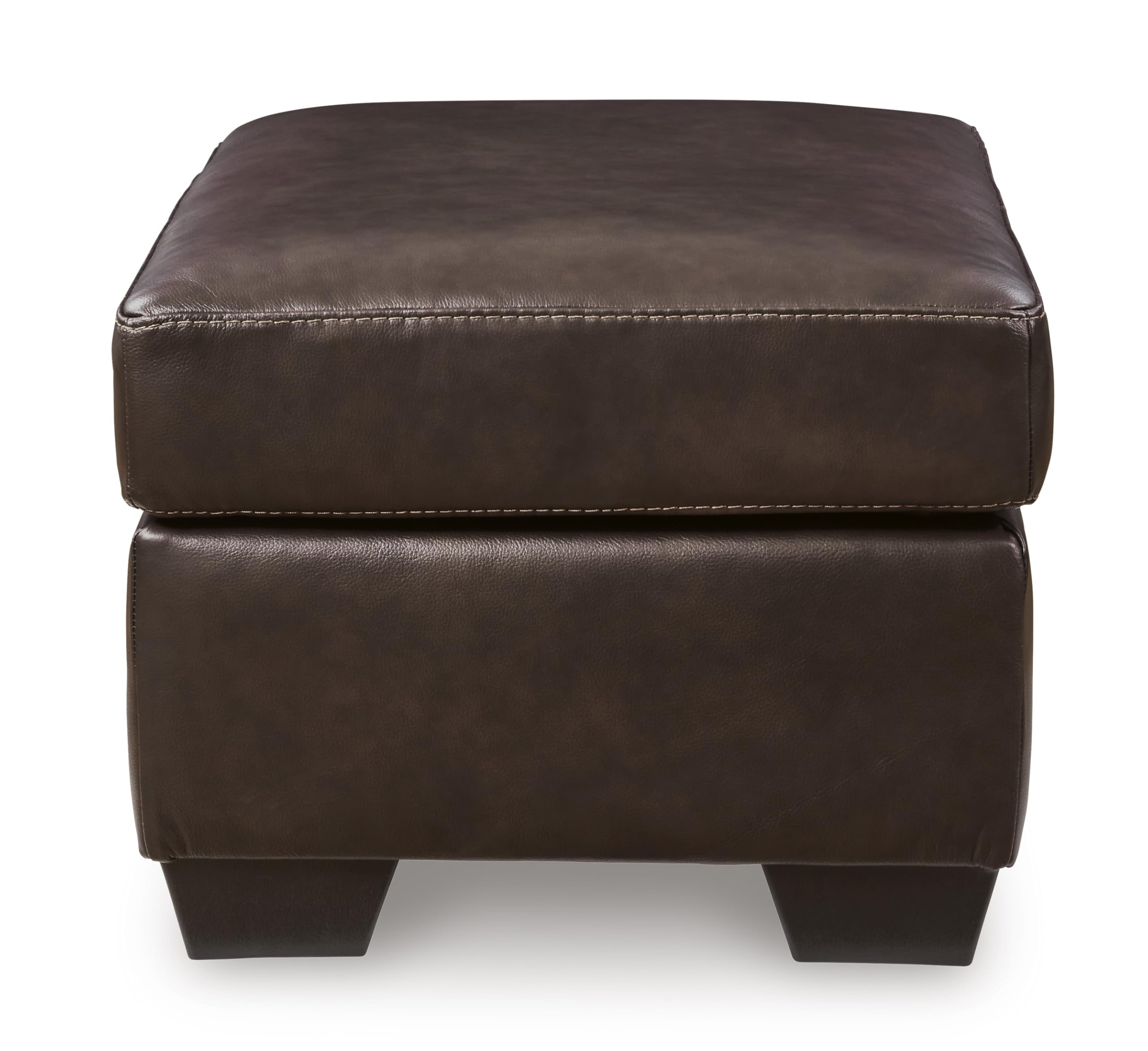 Signature Design by Ashley Santorine Classic Leather Match Rectangular Ottoman for Living Room, Dark Brown