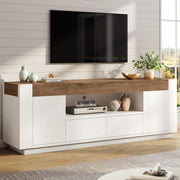 Itaar 70" TV Stand for 80" TV,Farmhouse Entertainment Center, White