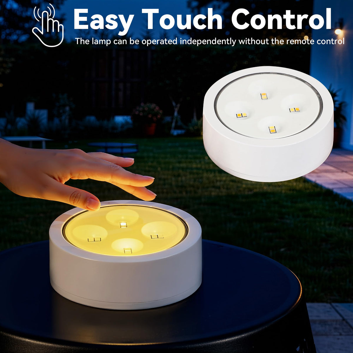 Ultym 18" Metal LED Side Table Outdoor, 3-Mode Lights, Modern Drum Design