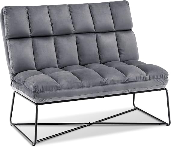 Velvet Armless Loveseat