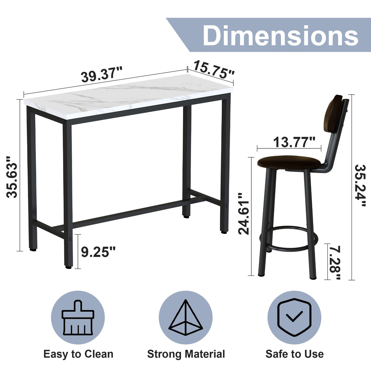 3-Piece Bar Table Set