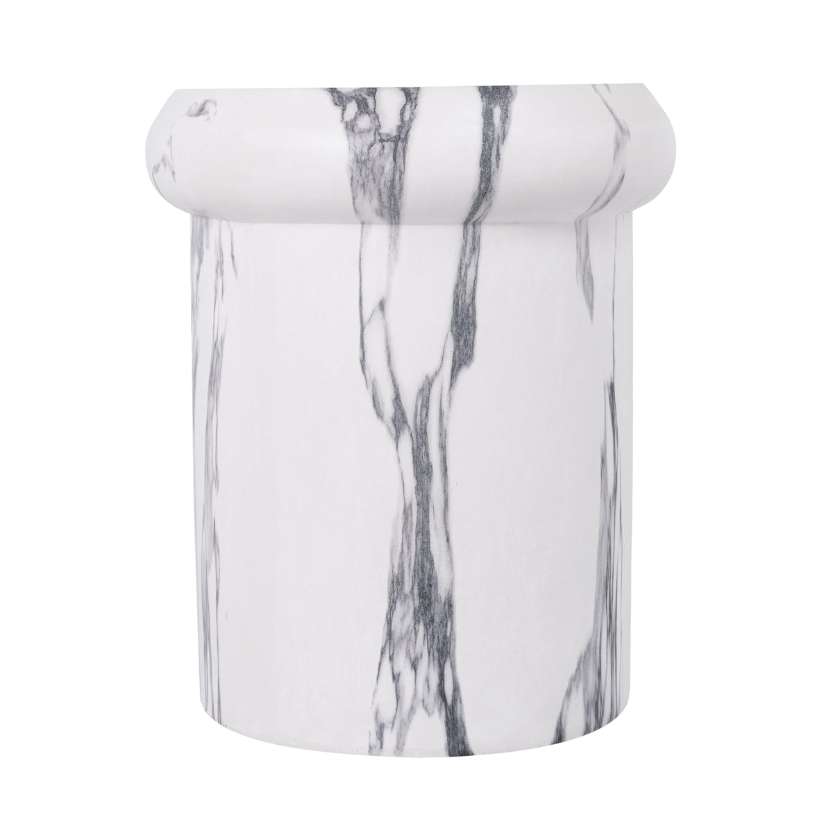 Round Faux Marble Side Table