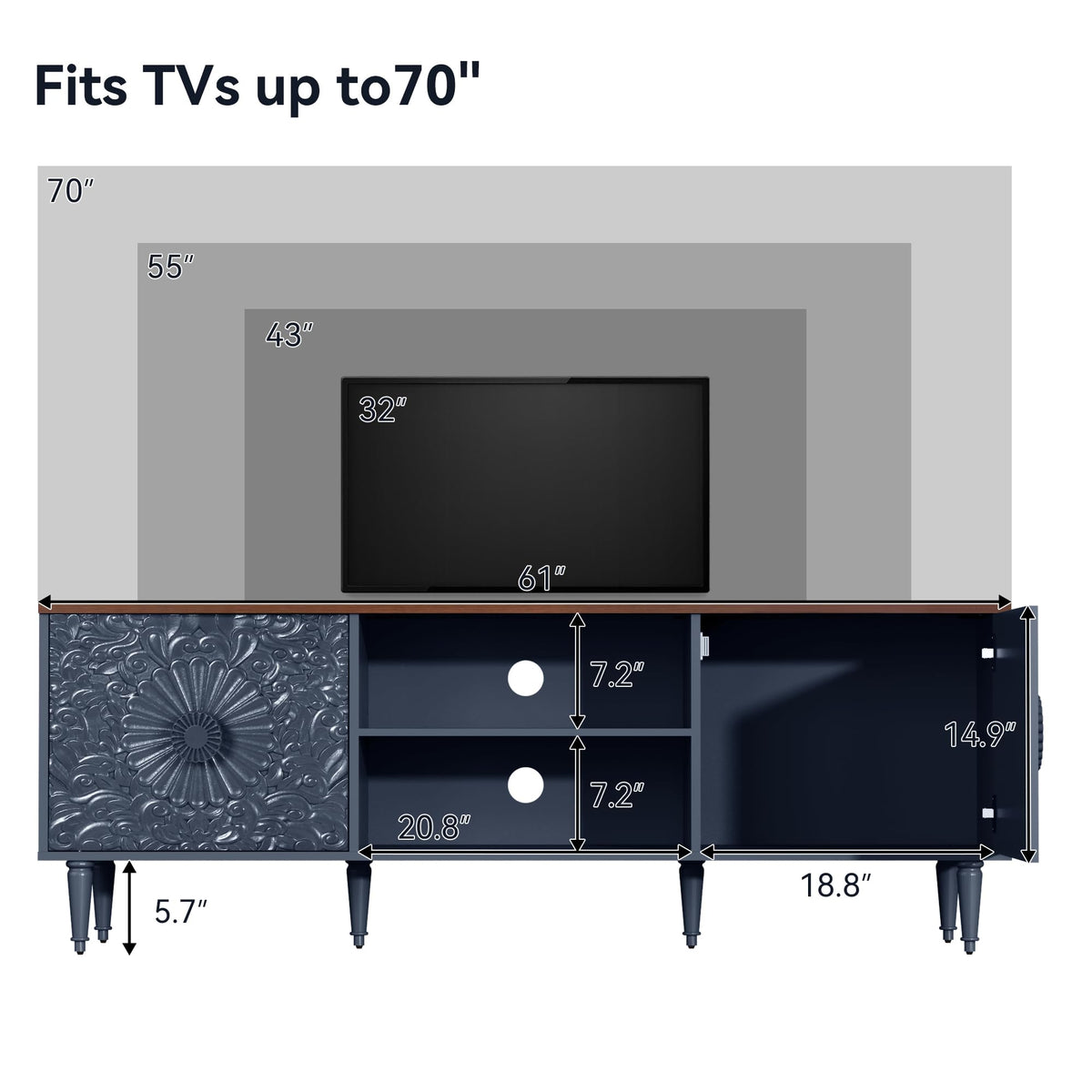 Carved Door TV Stand