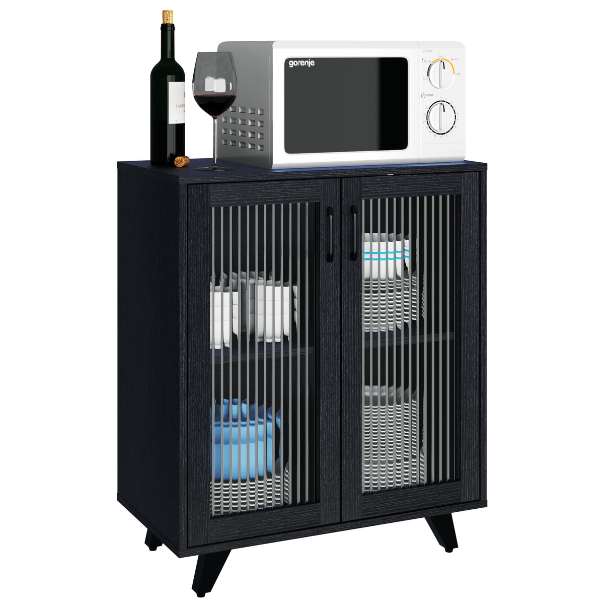Black Buffet Storage Cabinet