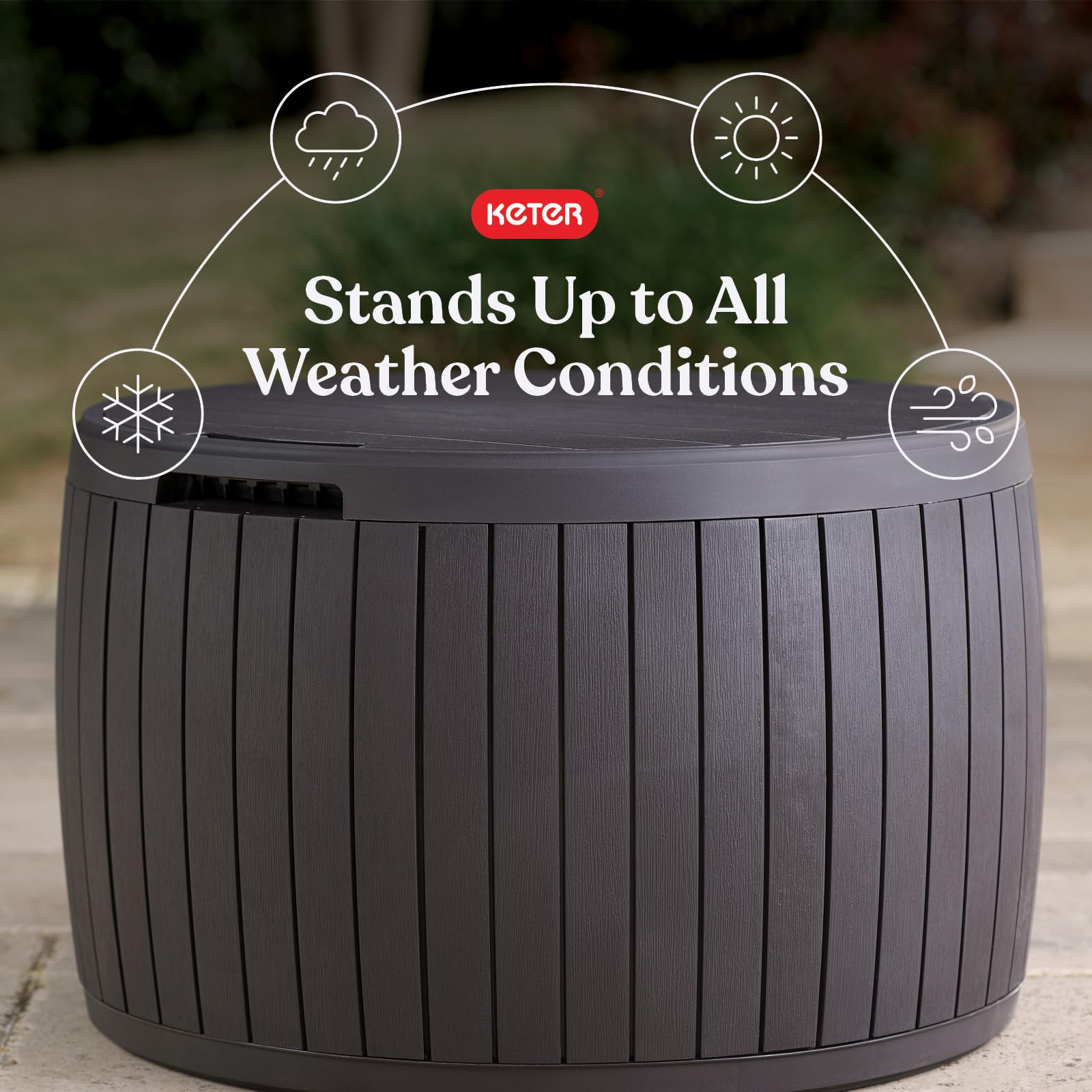 37-Gallon Round Outdoor Deck Box